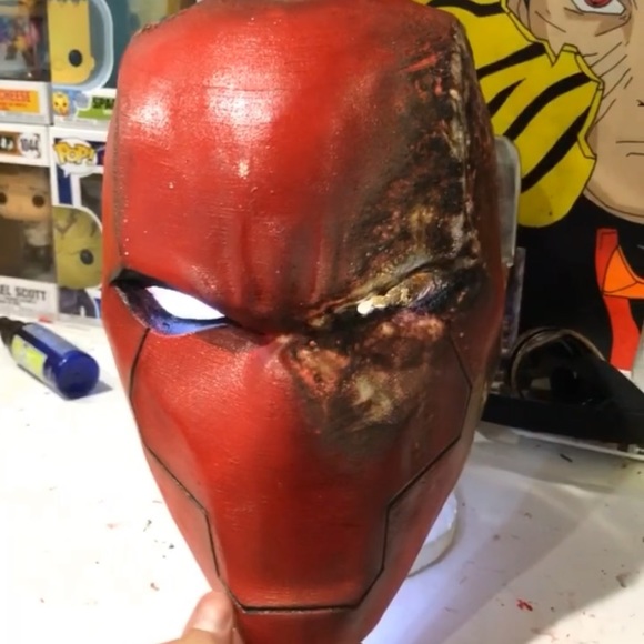 Red hood battle damage helmet! - Picture 1 of 5